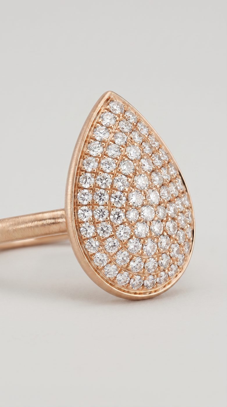 Danhōv rose-gold pavé ring, the Abbraccio swirl